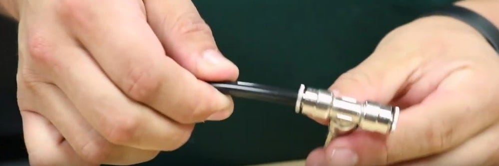 attaching nozzle gold dredge hose lube